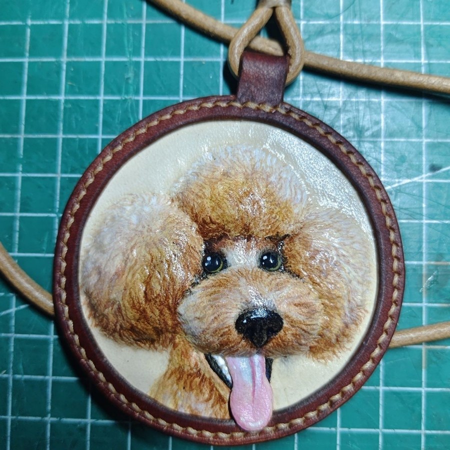 Custom Pet Portrait — Hand-Tooled Leather — view 3